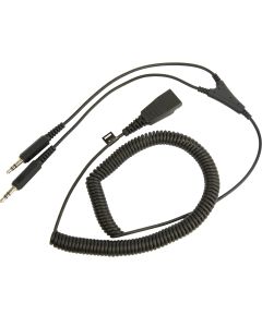 Jabra PC Cord QD to Dual 3.5 mm Jack Coiled Cord