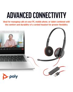 HP Poly Blackwire 3220 BLACK USB-C/A BULK